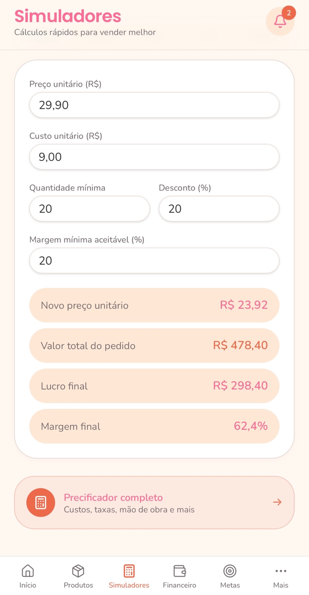 Precificação para atacado